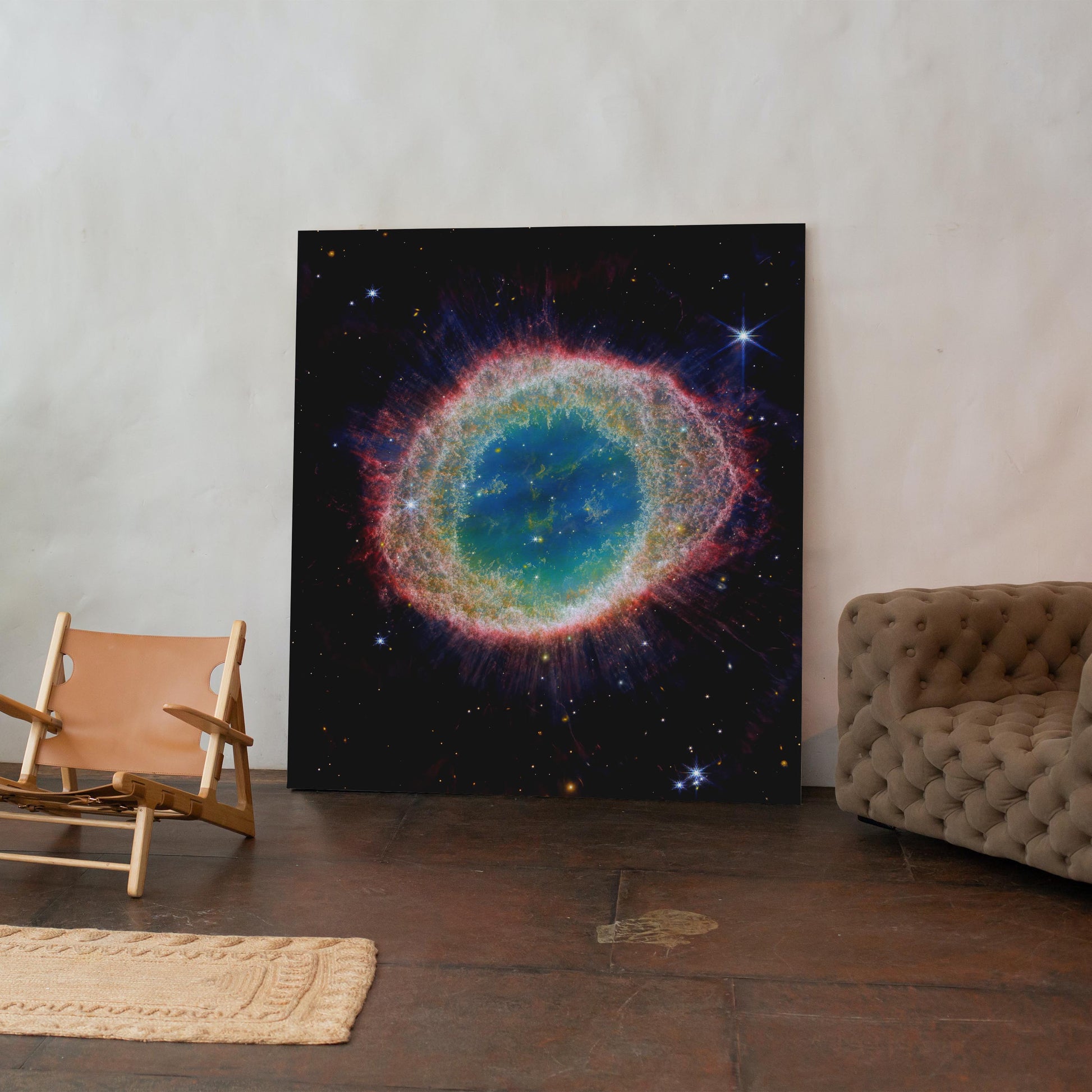 Ring Nebula Cosmos Space Hubble Telescope - Framed Canvas Wall Art Print - House Prints