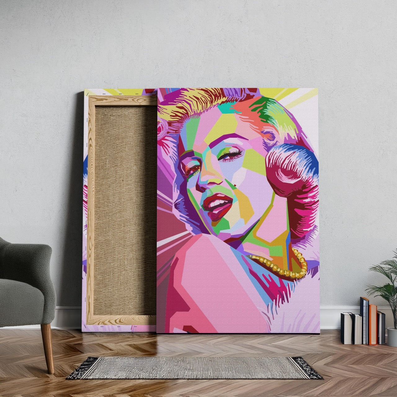 Pop Art Glamour Icon - Framed Canvas Wall Art Print - House Prints