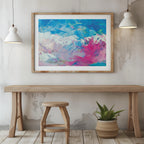 Vibrant Abstract Blue & Pink Hues - Rolled Poster Wall Art Print | House Prints