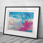 Vibrant Abstract Blue & Pink Hues - Rolled Poster Wall Art Print | House Prints