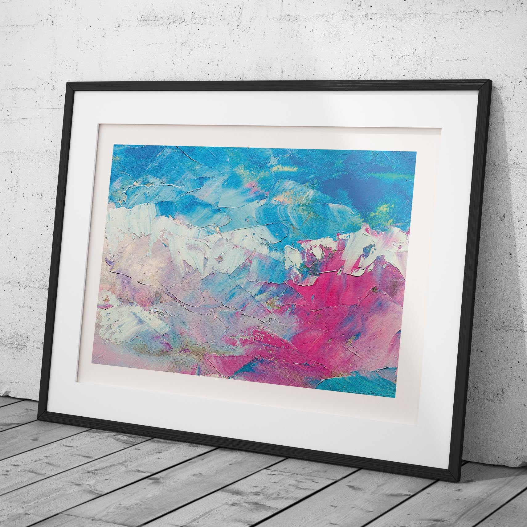 Vibrant Abstract Blue & Pink Hues - Rolled Poster Wall Art Print | House Prints