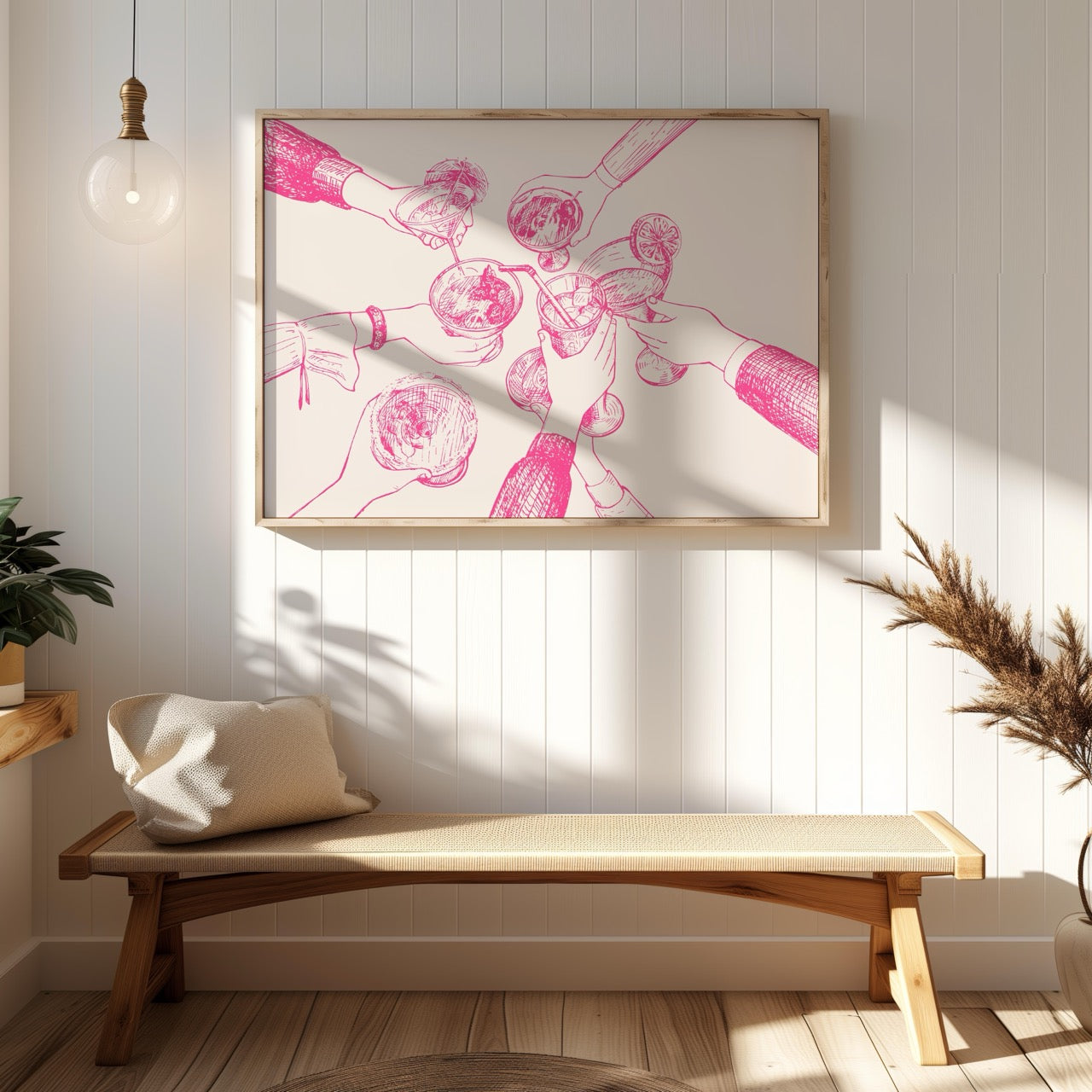 Pink Cheers to Good Times - Rolled Poster Wall Art Print - House Prints