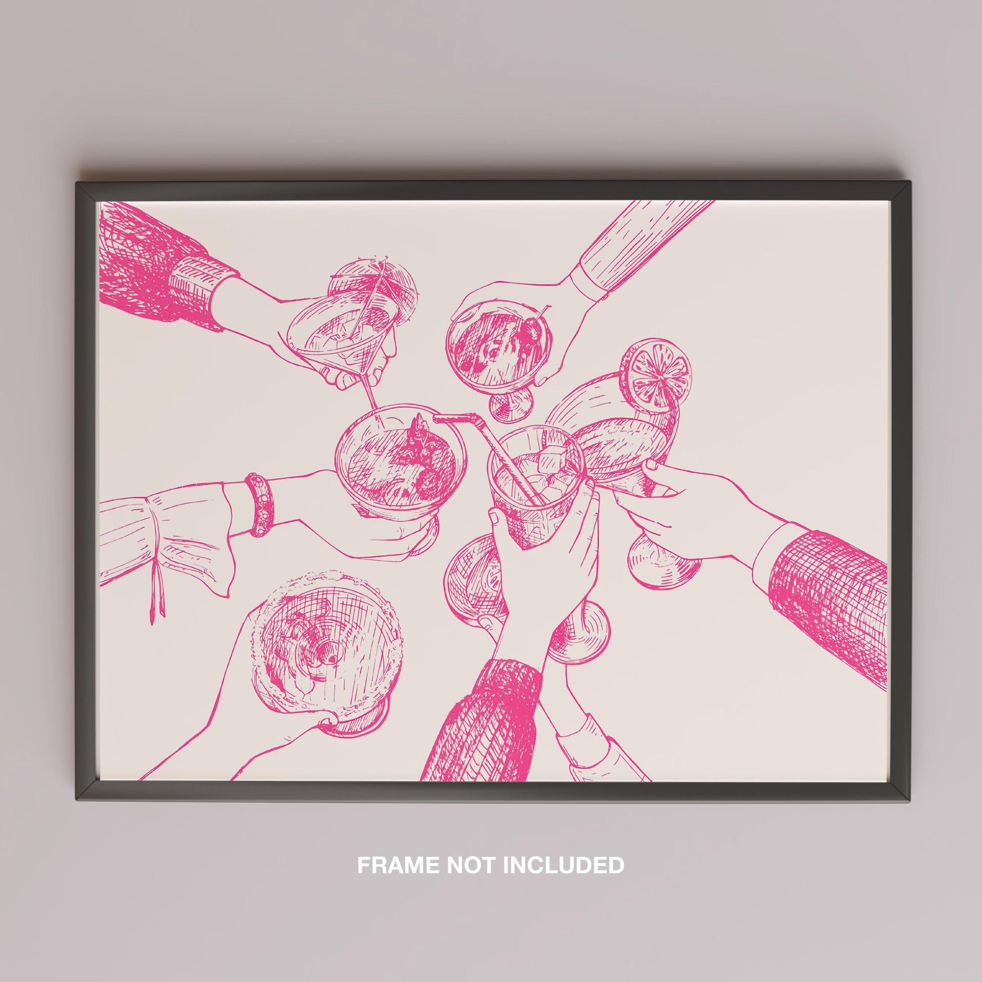 Pink Cheers to Good Times - Rolled Poster Wall Art Print - House Prints