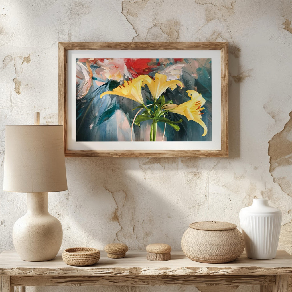 Radiant Yellow Lilies in Bloom - Rolled Poster Wall Art Print | House Prints