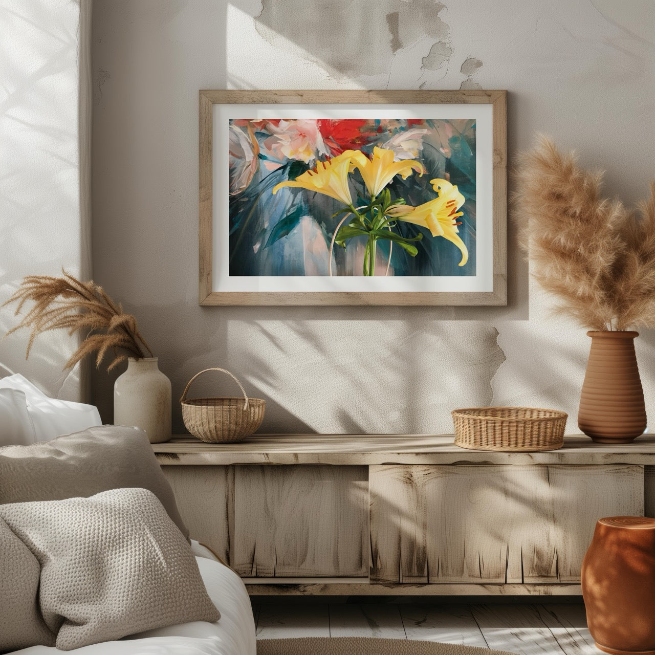 Radiant Yellow Lilies in Bloom - Rolled Poster Wall Art Print | House Prints