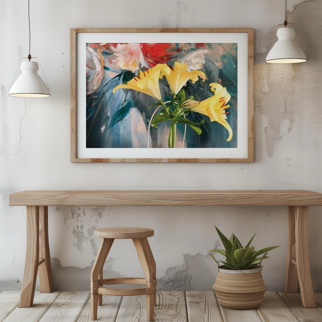 Radiant Yellow Lilies in Bloom - Rolled Poster Wall Art Print | House Prints
