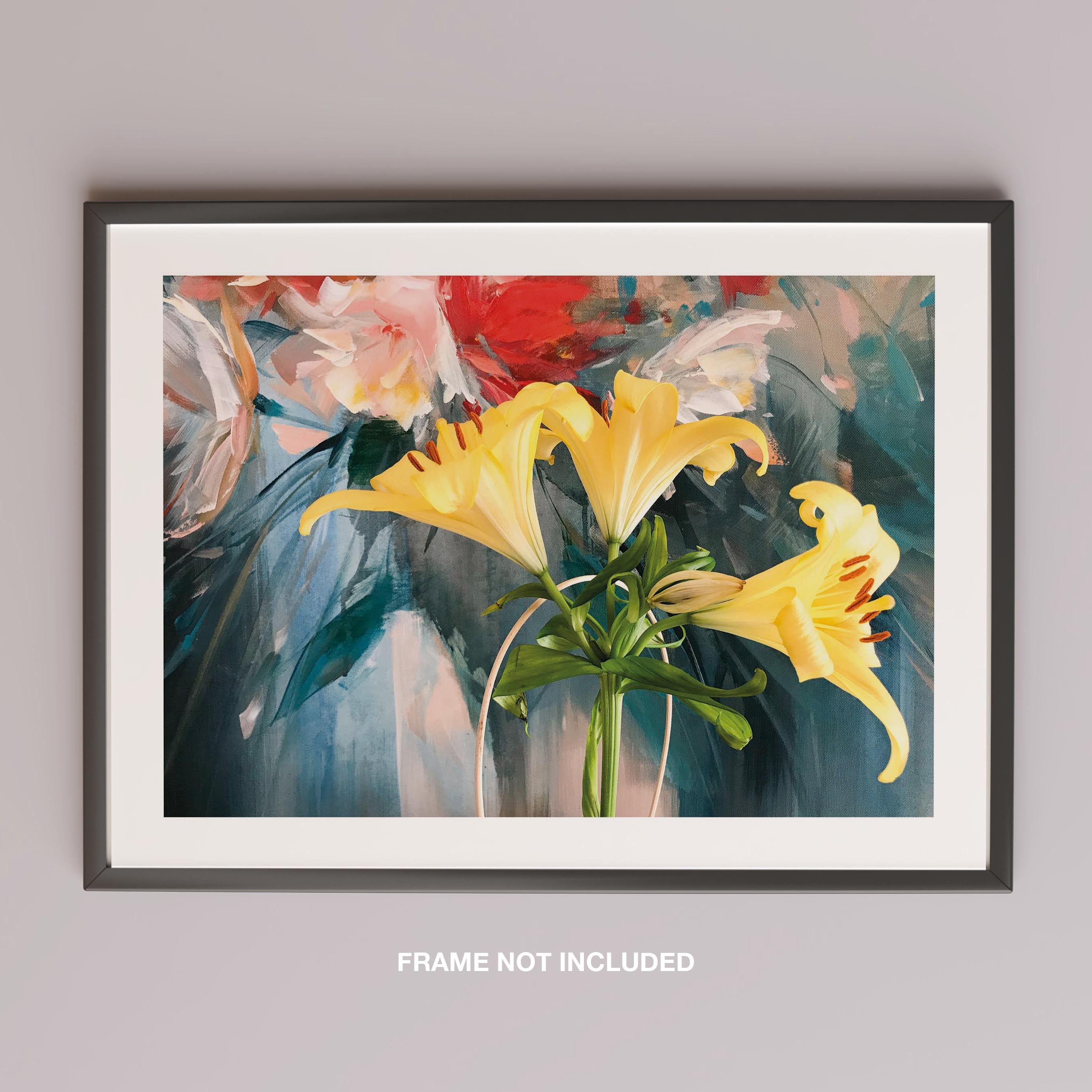 Radiant Yellow Lilies in Bloom - Rolled Poster Wall Art Print | House Prints