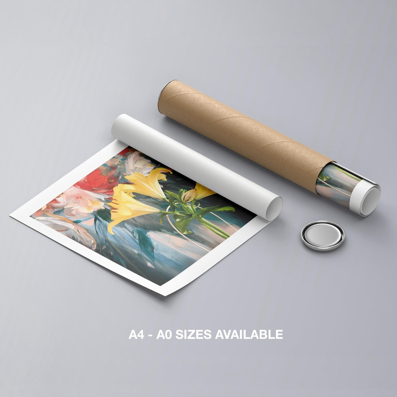 Radiant Yellow Lilies in Bloom - Rolled Poster Wall Art Print | House Prints