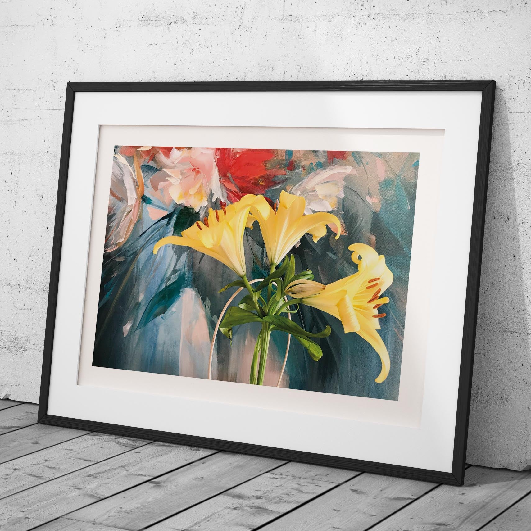 Radiant Yellow Lilies in Bloom - Rolled Poster Wall Art Print | House Prints