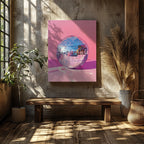 Pink Party Disco Ball Reflections - Framed Canvas Wall Art Print | House Prints