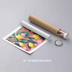 Tropical Lemon Garden in Pink - Rolled Poster Wall Art Print | House Prints