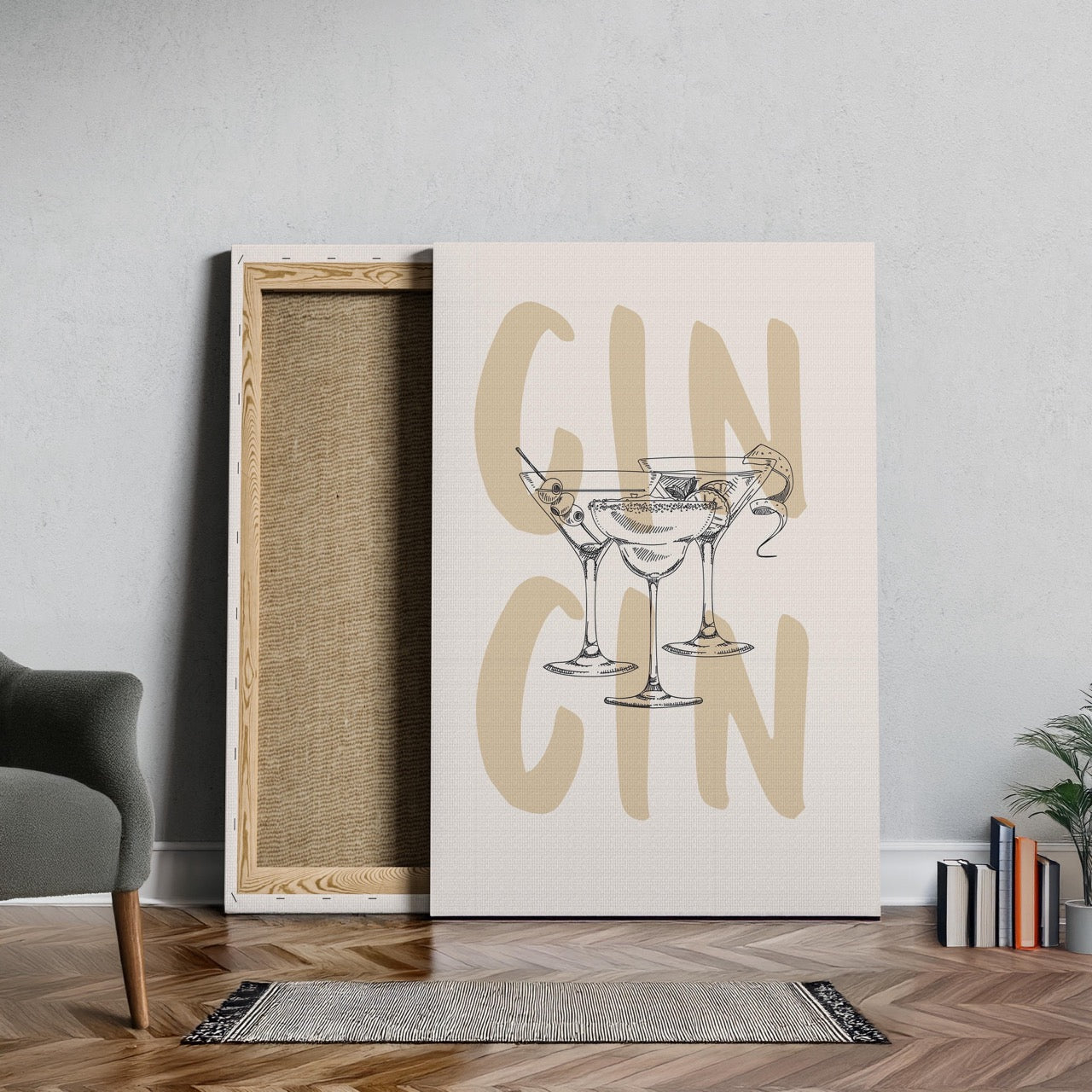 Cheers to Gin & Elegant Cocktails - Framed Canvas Wall Art Print - House Prints
