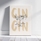 Cheers to Gin & Elegant Cocktails - Framed Canvas Wall Art Print | House Prints