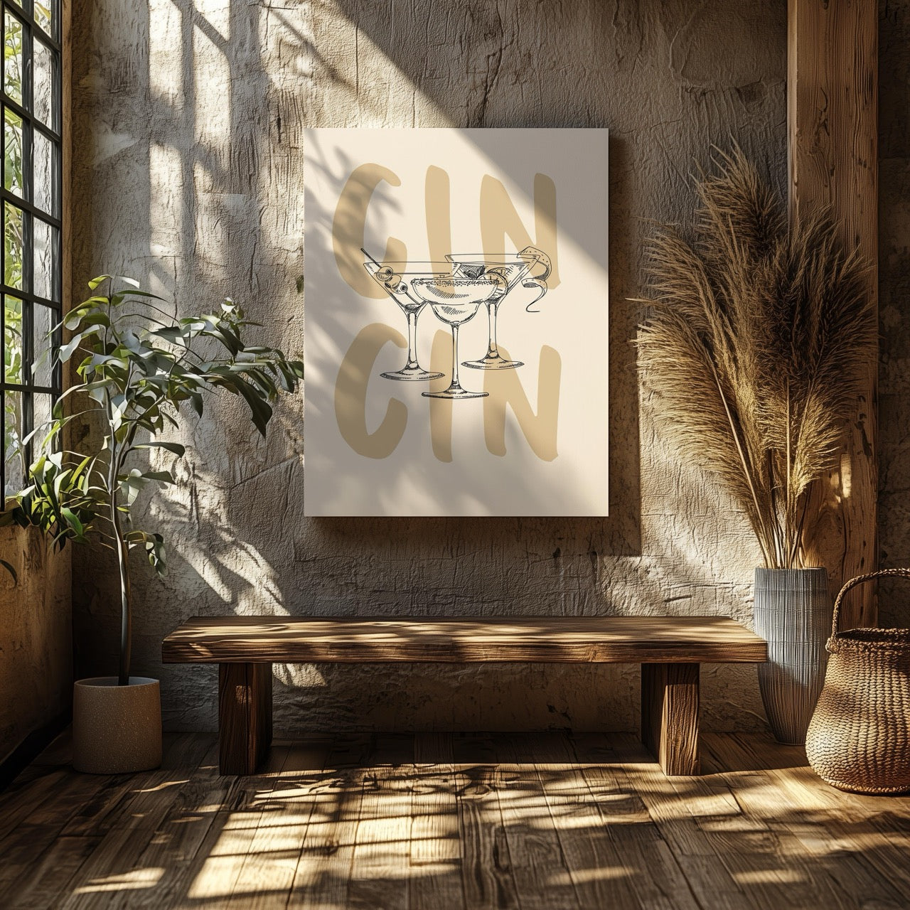 Cheers to Gin & Elegant Cocktails - Framed Canvas Wall Art Print - House Prints