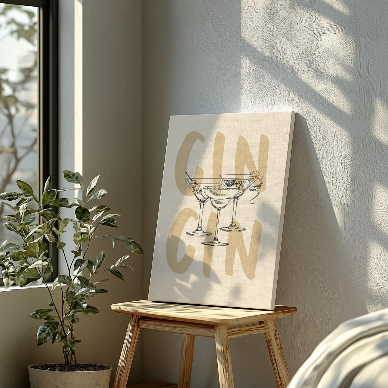 Cheers to Gin & Elegant Cocktails - Framed Canvas Wall Art Print - House Prints