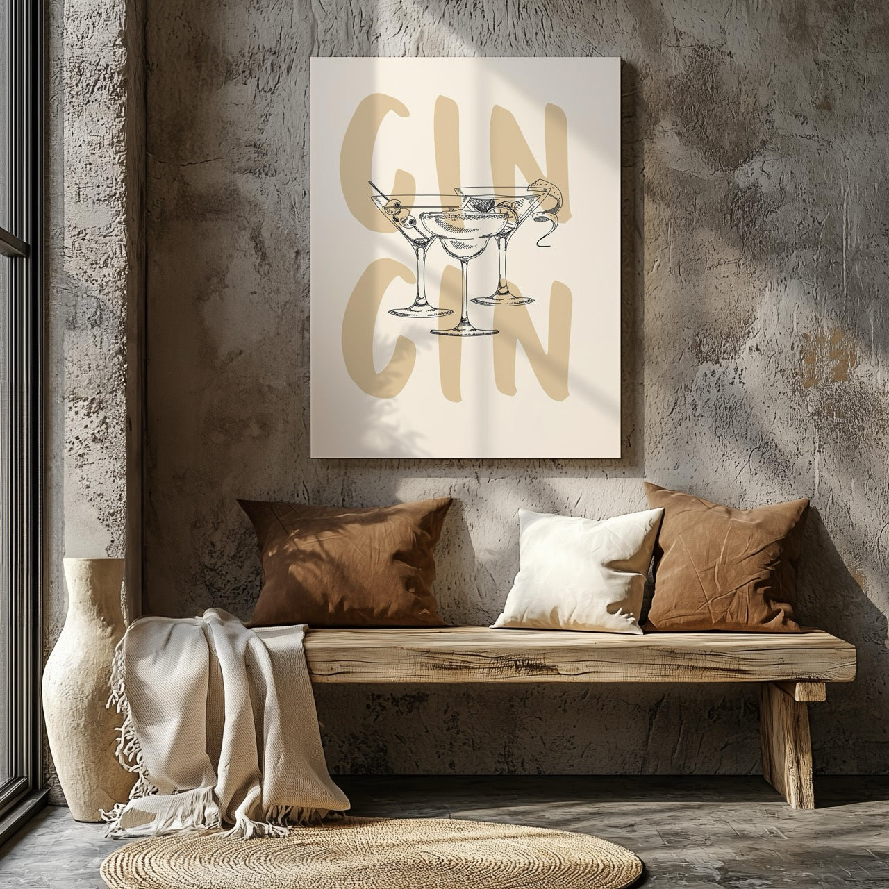 Cheers to Gin & Elegant Cocktails - Framed Canvas Wall Art Print - House Prints