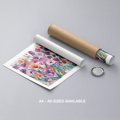 Vibrant Spring Floral Symphony - Rolled Poster Wall Art Print - House Prints