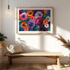 Bold Blooms in Vivid Hues - Rolled Poster Wall Art Print | House Prints