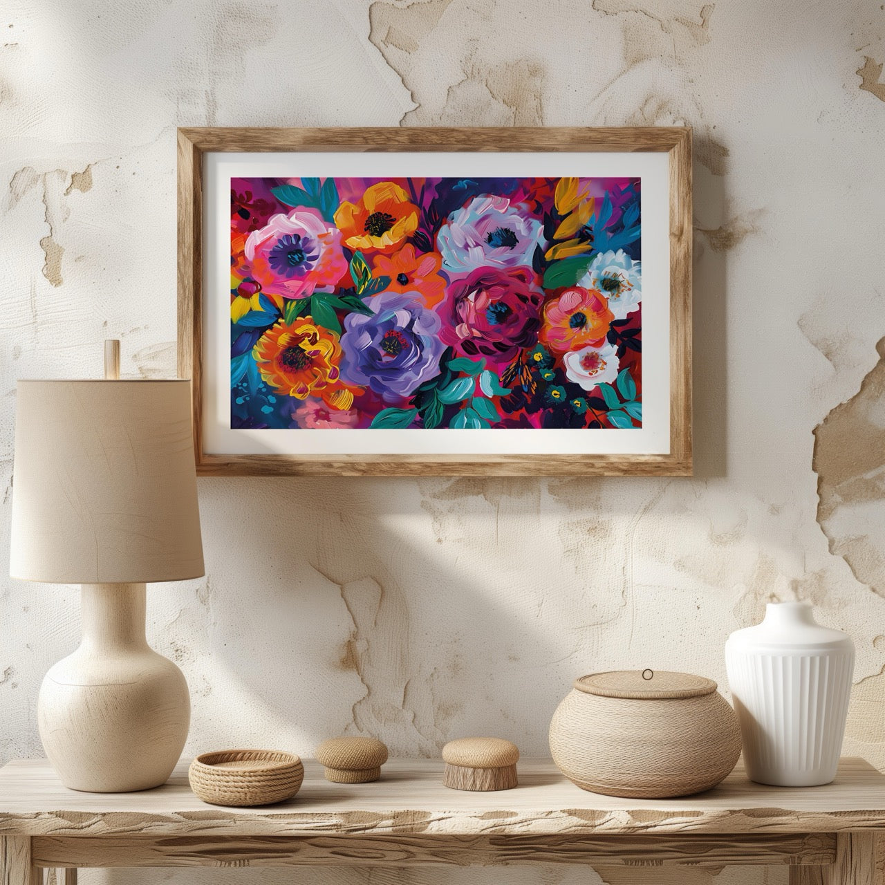 Bold Blooms in Vivid Hues - Rolled Poster Wall Art Print | House Prints