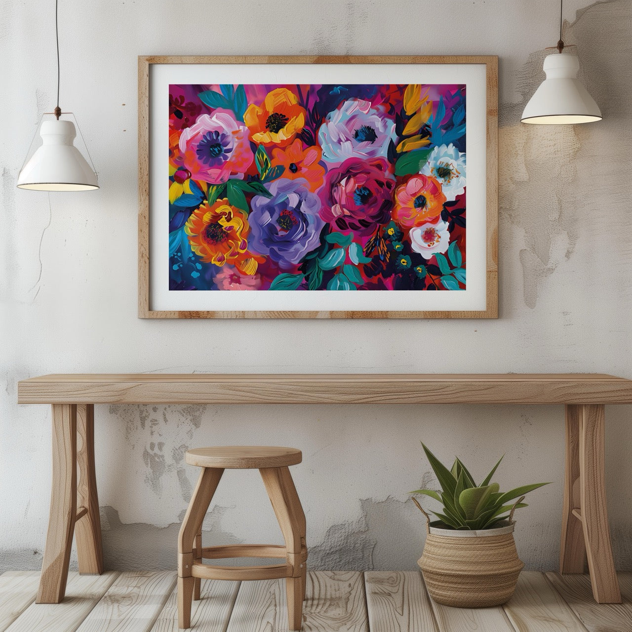 Bold Blooms in Vivid Hues - Rolled Poster Wall Art Print | House Prints