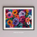 Bold Blooms in Vivid Hues - Rolled Poster Wall Art Print | House Prints