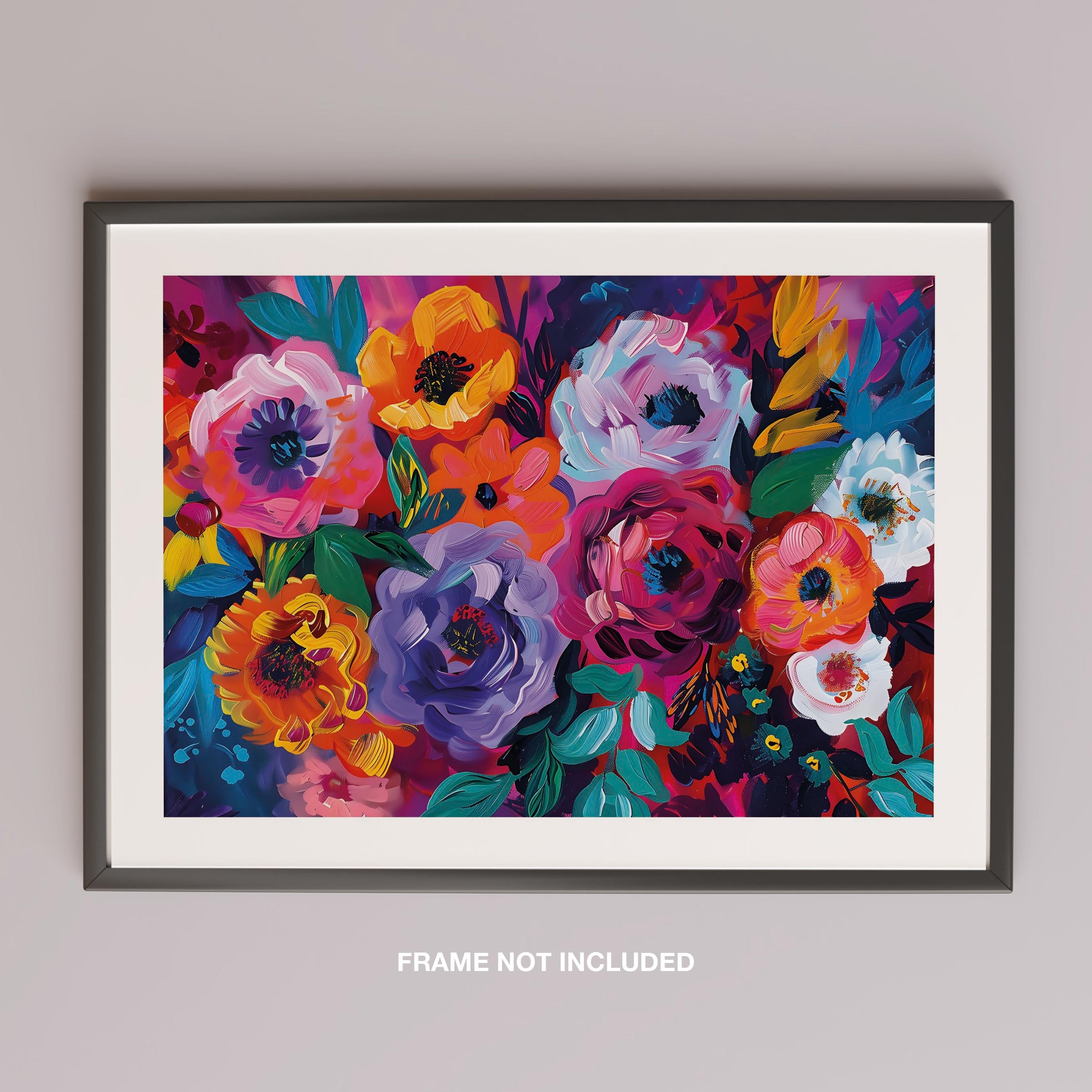 Bold Blooms in Vivid Hues - Rolled Poster Wall Art Print | House Prints
