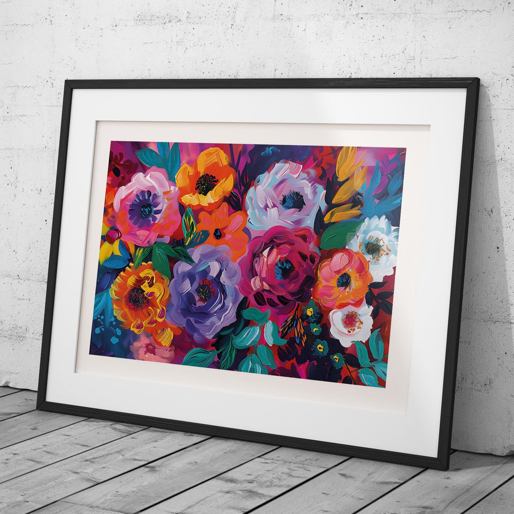 Bold Blooms in Vivid Hues - Rolled Poster Wall Art Print | House Prints