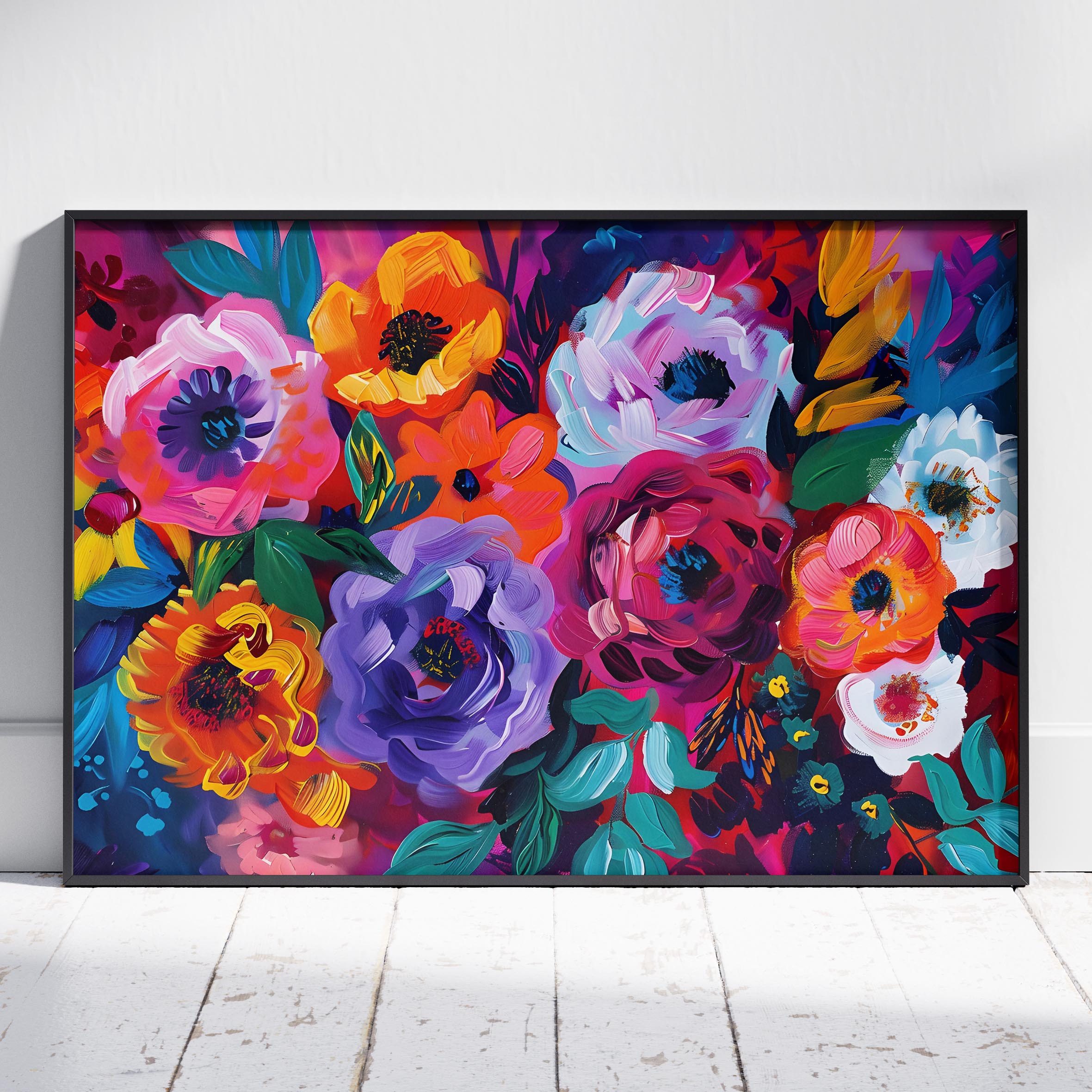 Bold Blooms in Vivid Hues - Rolled Poster Wall Art Print | House Prints