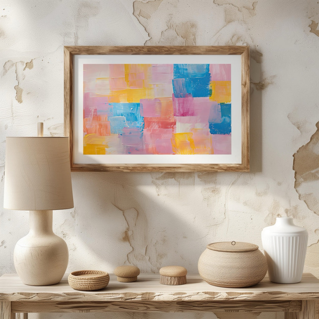 Pastel Harmony of Abstract Brushstrokes - Rolled Poster Wall Art Print | House Prints