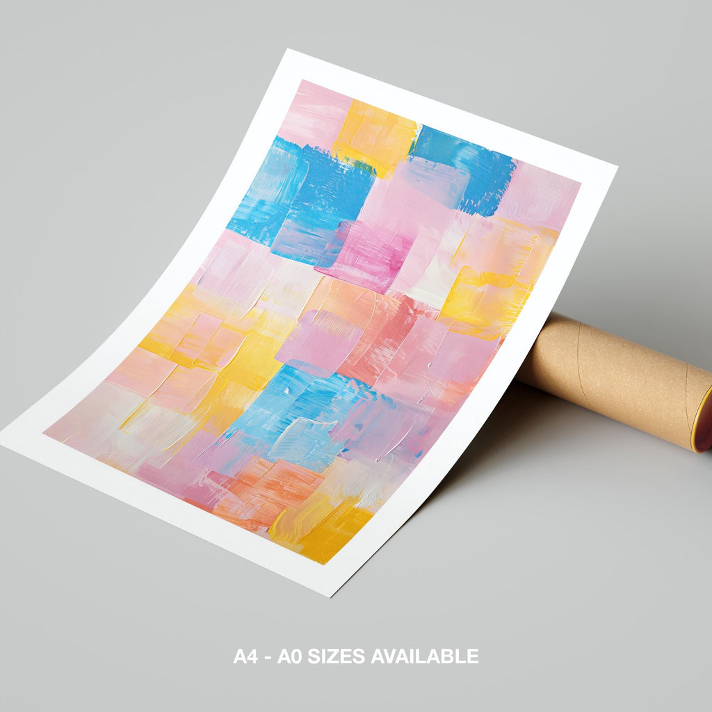 Pastel Harmony of Abstract Brushstrokes - Rolled Poster Wall Art Print | House Prints