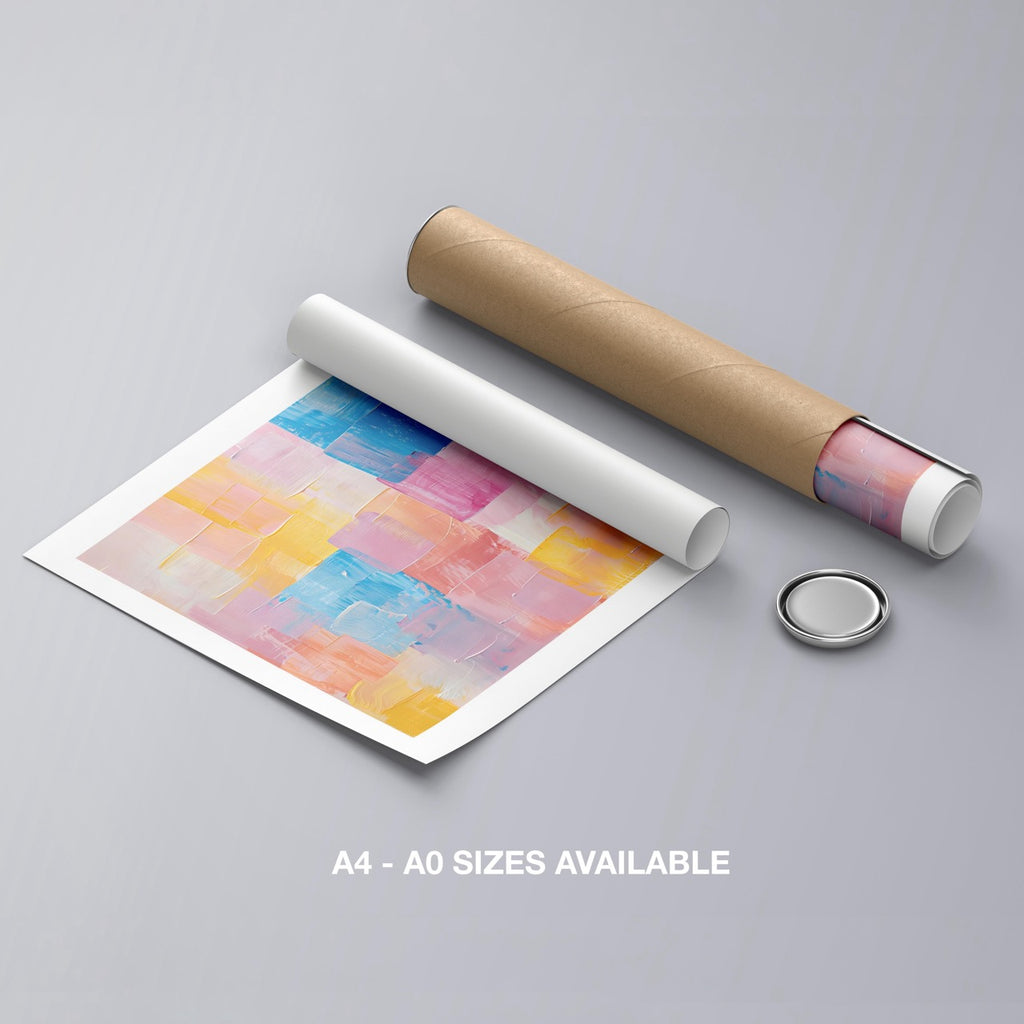 Pastel Harmony of Abstract Brushstrokes - Rolled Poster Wall Art Print | House Prints