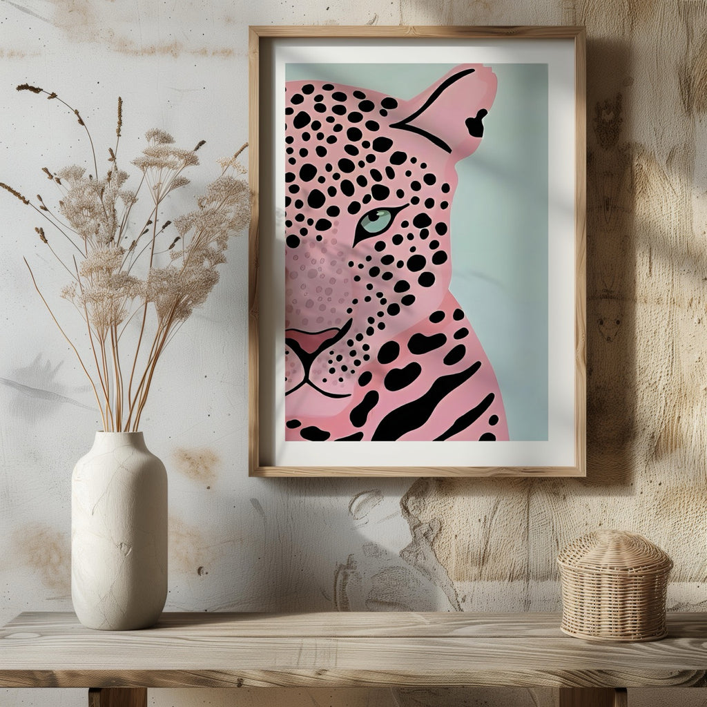 Pink Panther's Fierce Gaze - Rolled Poster Wall Art Print