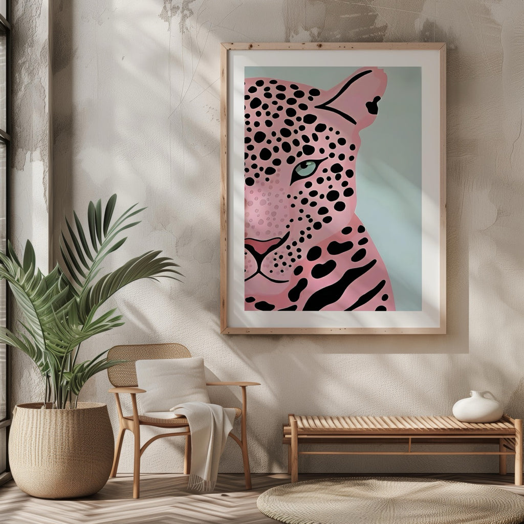 Pink Panther's Fierce Gaze - Rolled Poster Wall Art Print