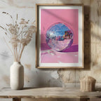 Pink Party Disco Ball Reflections - Rolled Poster Wall Art Print | House Prints