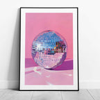 Pink Party Disco Ball Reflections - Rolled Poster Wall Art Print | House Prints
