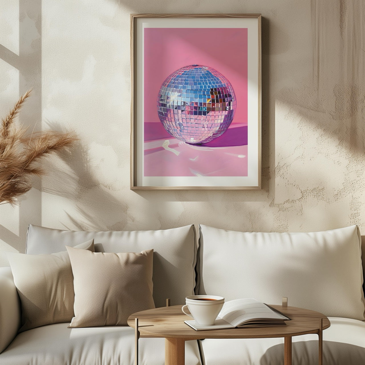 Pink Party Disco Ball Reflections - Rolled Poster Wall Art Print