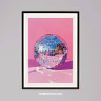 Pink Party Disco Ball Reflections - Rolled Poster Wall Art Print | House Prints