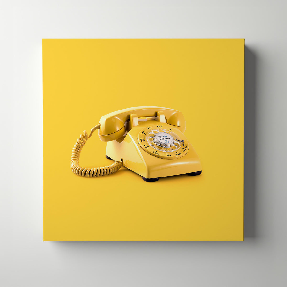 Retro Yellow Telephone Pop Art - Framed Canvas Wall Art Print | House Prints