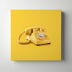 Retro Yellow Telephone Pop Art - Framed Canvas Wall Art Print | House Prints