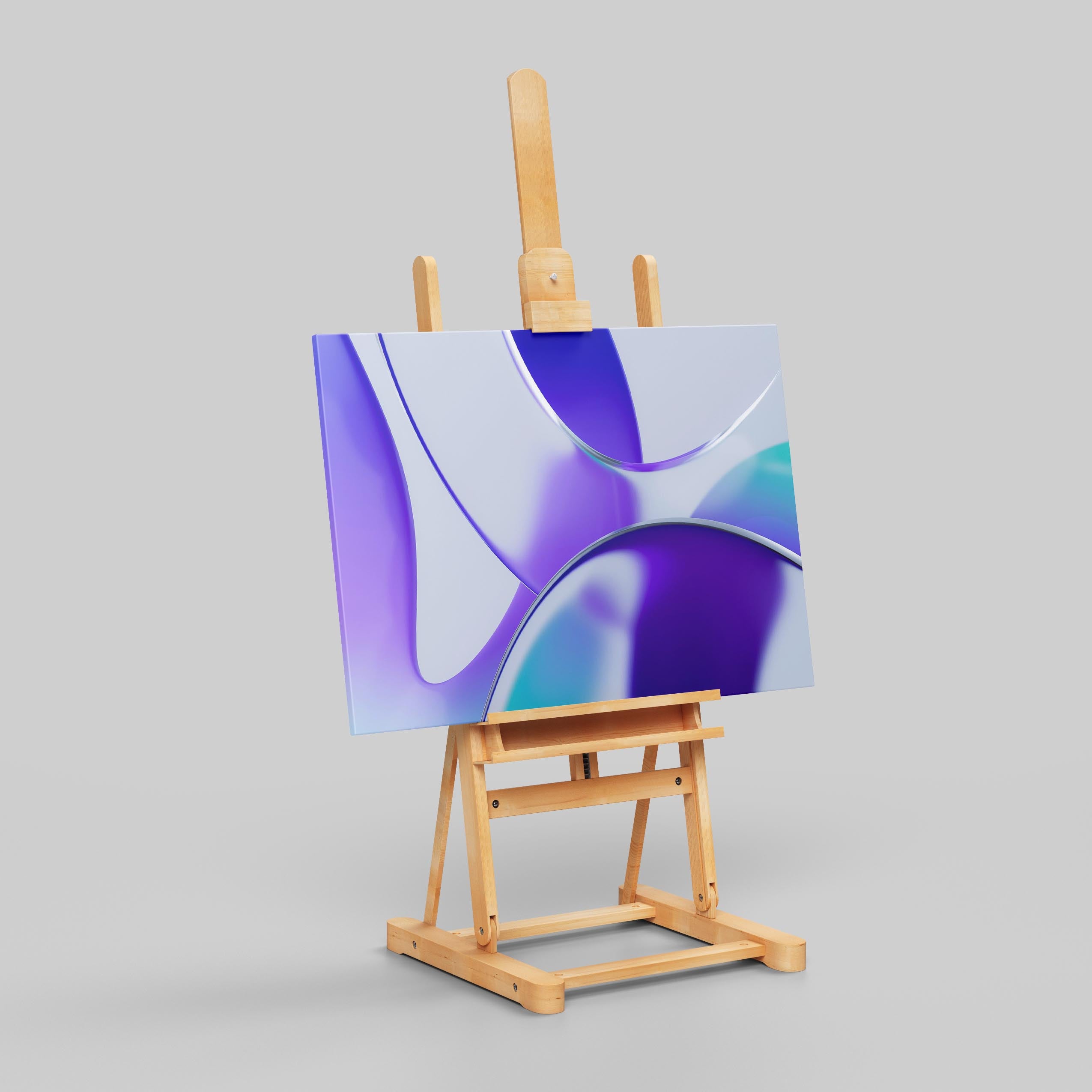 Abstract Violet Glass Waves - Framed Canvas Wall Art Print | House Prints