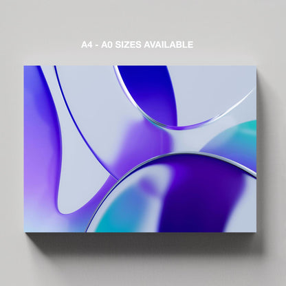 Abstract Violet Glass Waves - Framed Canvas Wall Art Print - House Prints