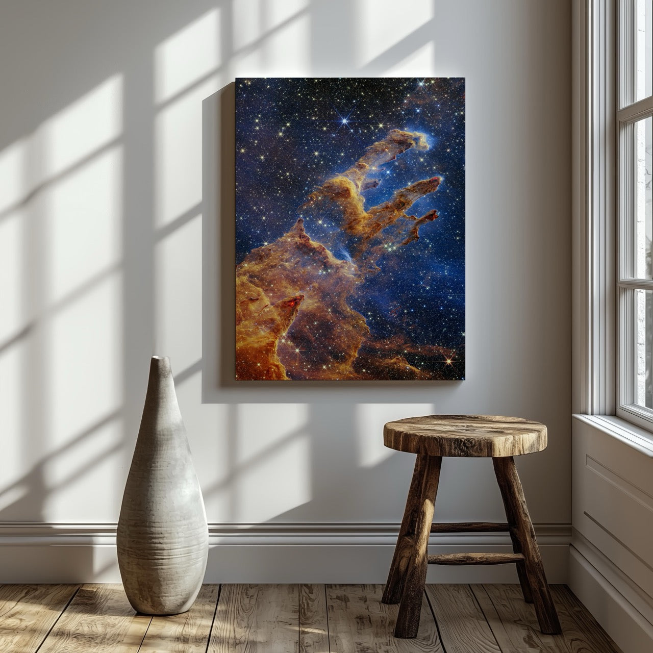 Pillars of Creation James Webb Space Telescope - Framed Canvas Wall Art Print - House Prints