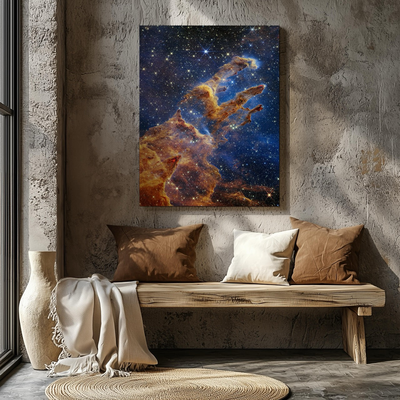 Pillars of Creation James Webb Space Telescope - Framed Canvas Wall Art Print - House Prints