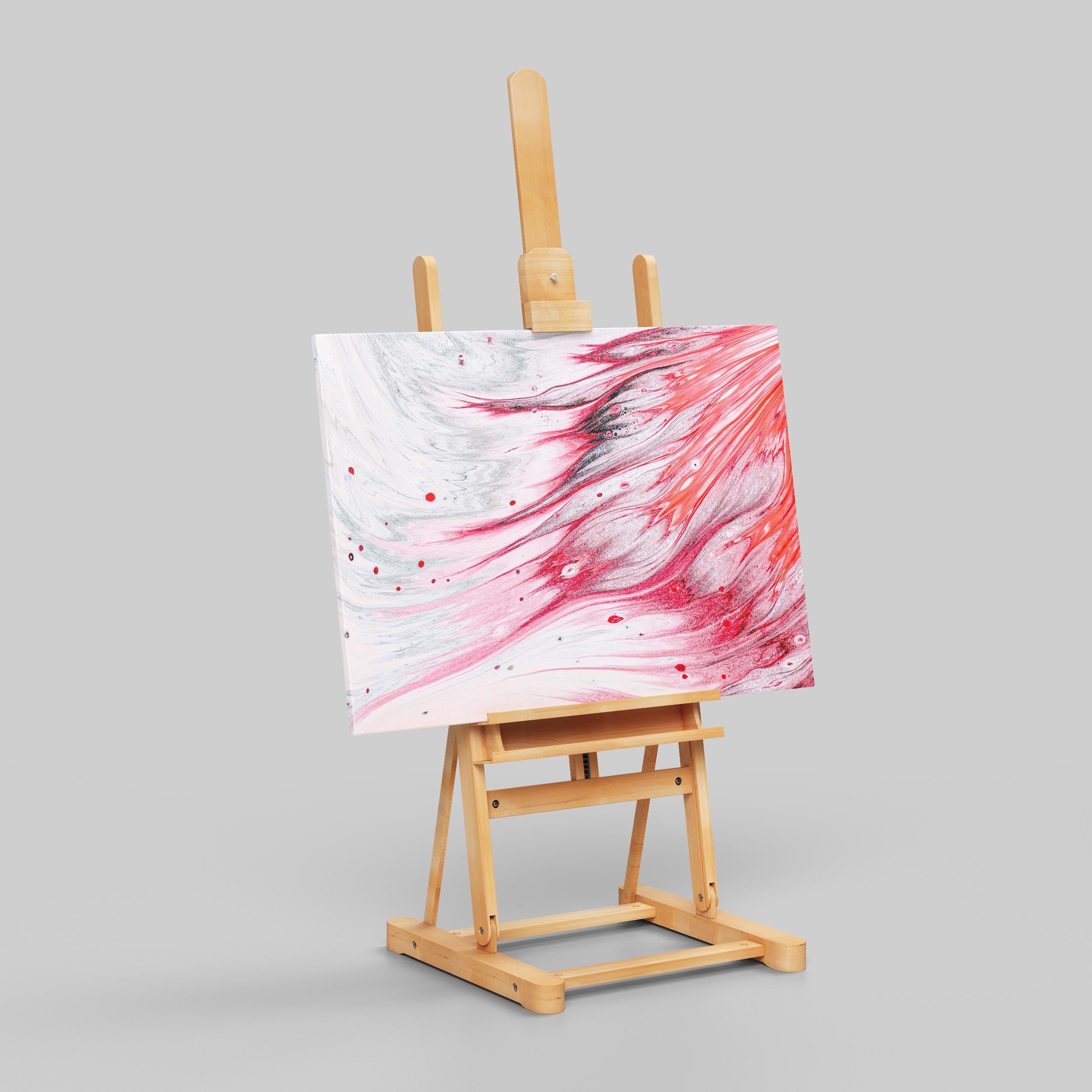Crimson Pink Abstract Waves in Motion - Framed Canvas Wall Art Print | House Prints
