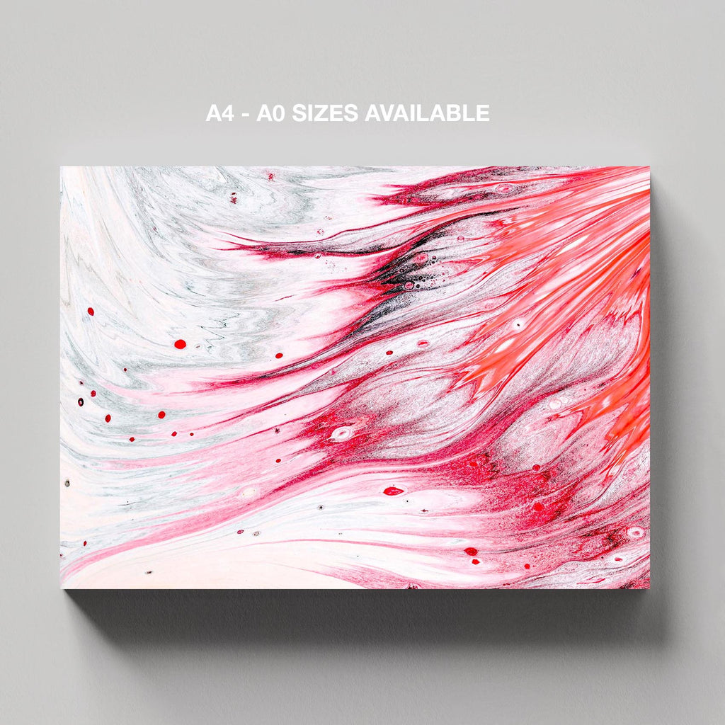 Crimson Pink Abstract Waves in Motion - Framed Canvas Wall Art Print | House Prints