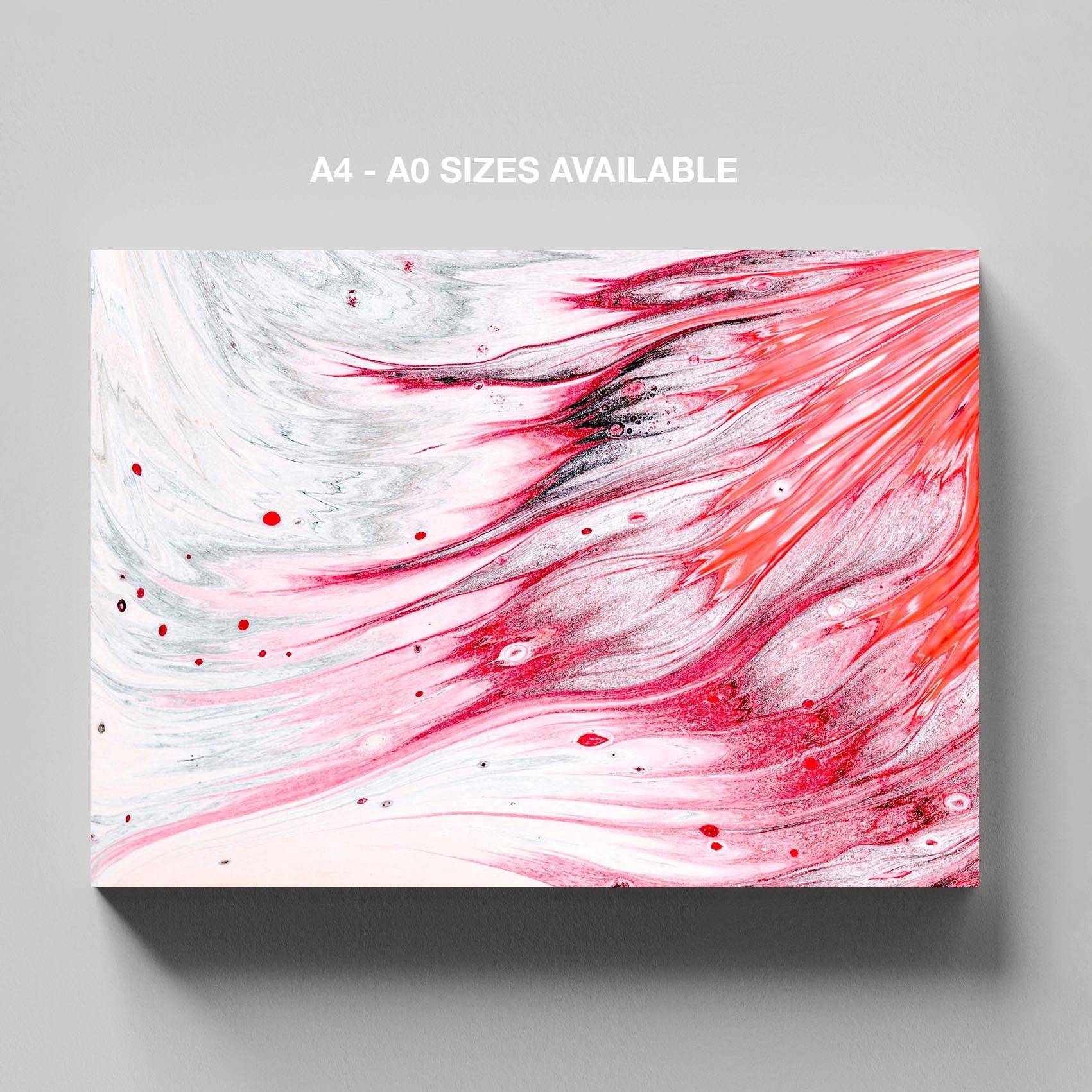 Crimson Pink Abstract Waves in Motion - Framed Canvas Wall Art Print | House Prints