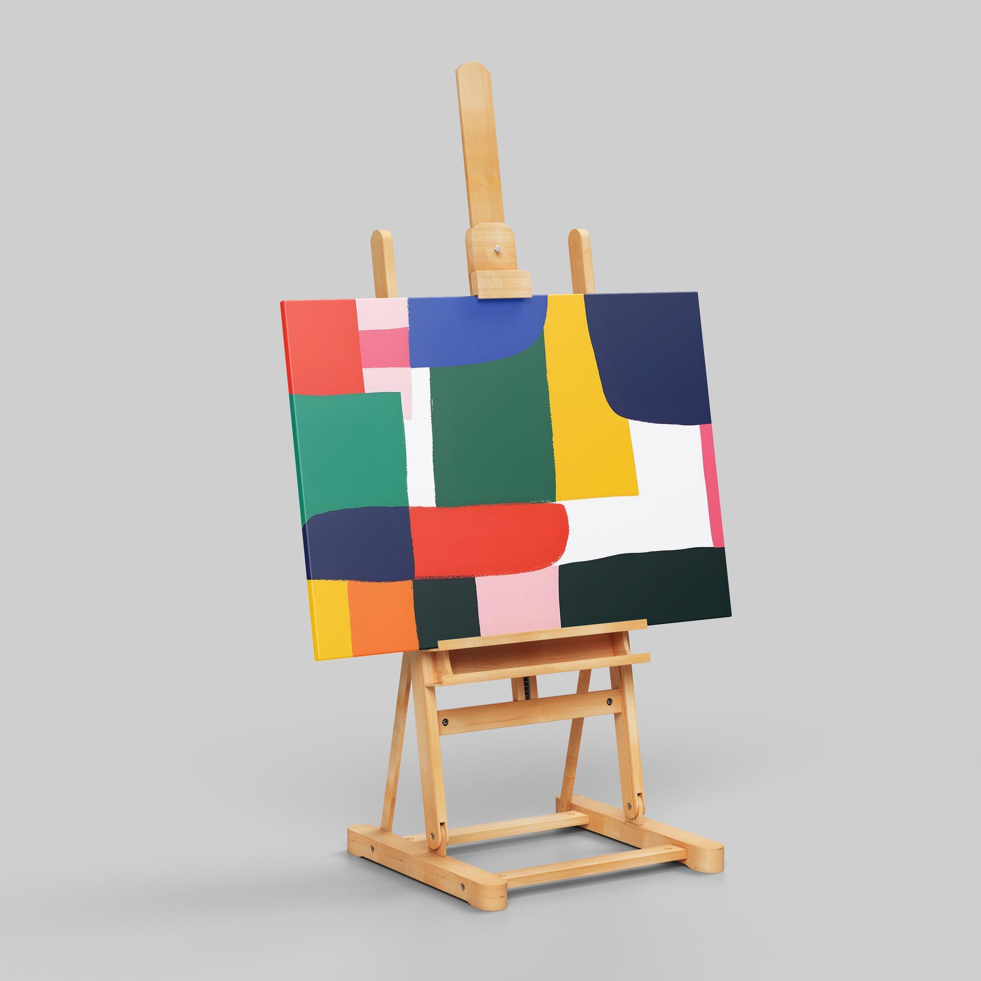 Bold Geometric Abstraction - Framed Canvas Wall Art Print - House Prints