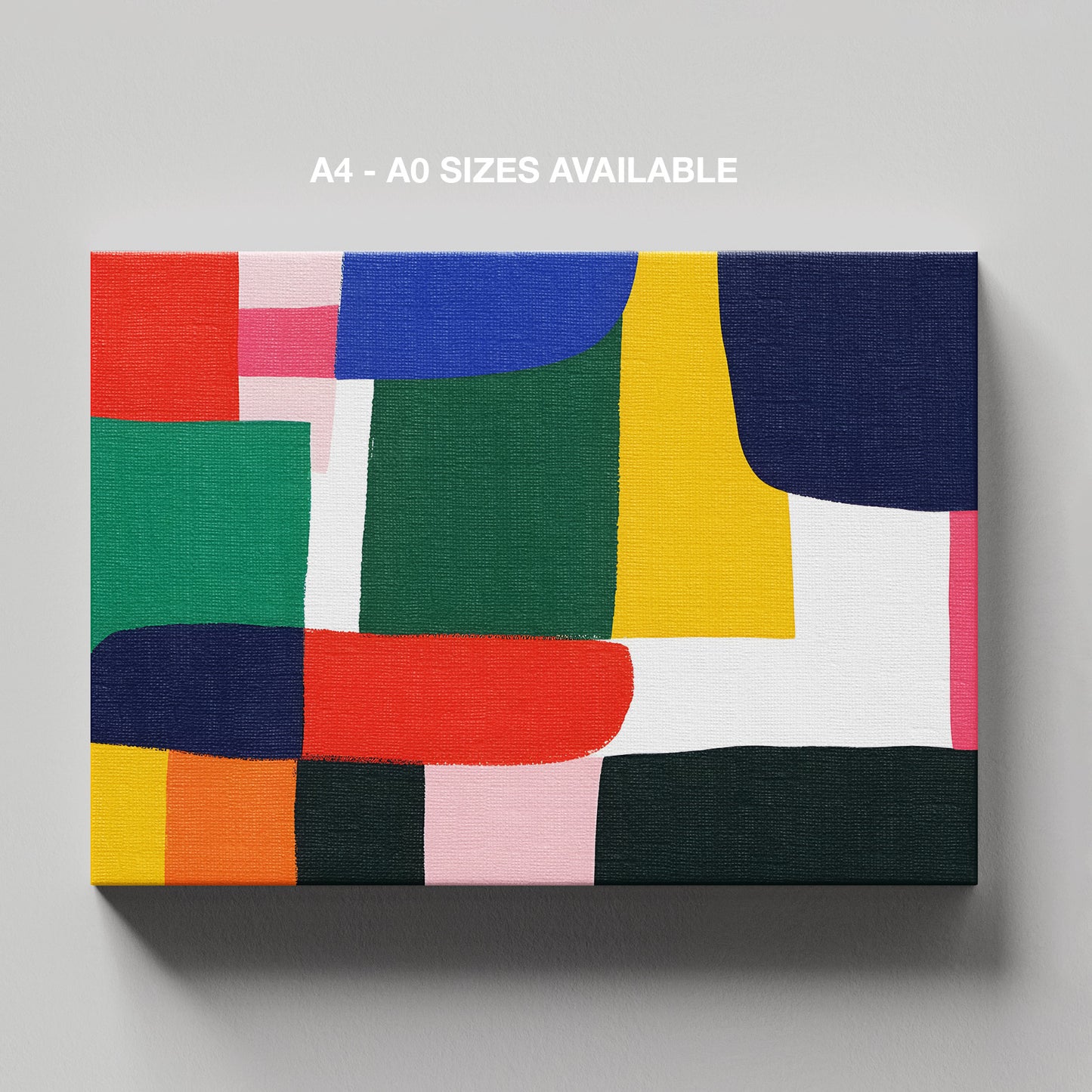 Bold Geometric Abstraction - Framed Canvas Wall Art Print - House Prints