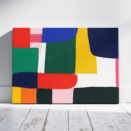 Bold Geometric Abstraction - Framed Canvas Wall Art Print - House Prints