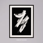 Monochrome Black & White Brushstroke Harmony - Rolled Poster Wall Art Print | House Prints